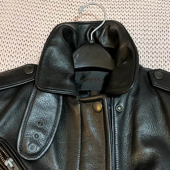 COACH SHEEPSKIN SLEEVE LEATHER JACKET - Picture 6 of 12